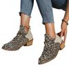 New European and American style pointed square and leopard print fashion short boots large size retro suede boots
