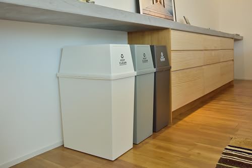 Azumaya-kk LFS-761BR Trash Can with Lid, Brown, W28 X D45 X H67cm