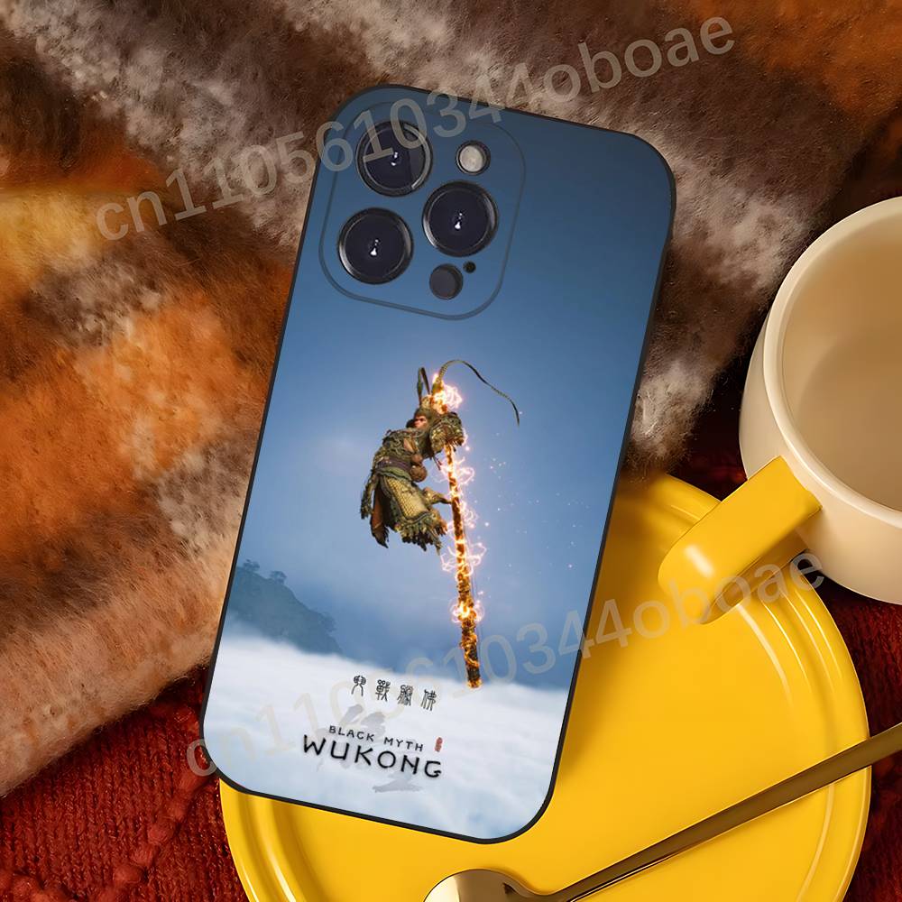 

B-BlackMyth W-Wukong Phone Case For iPhone 17,16,15,14,13,12,11,Pro,Max,Plus Shockproof Cover iPhone15pro