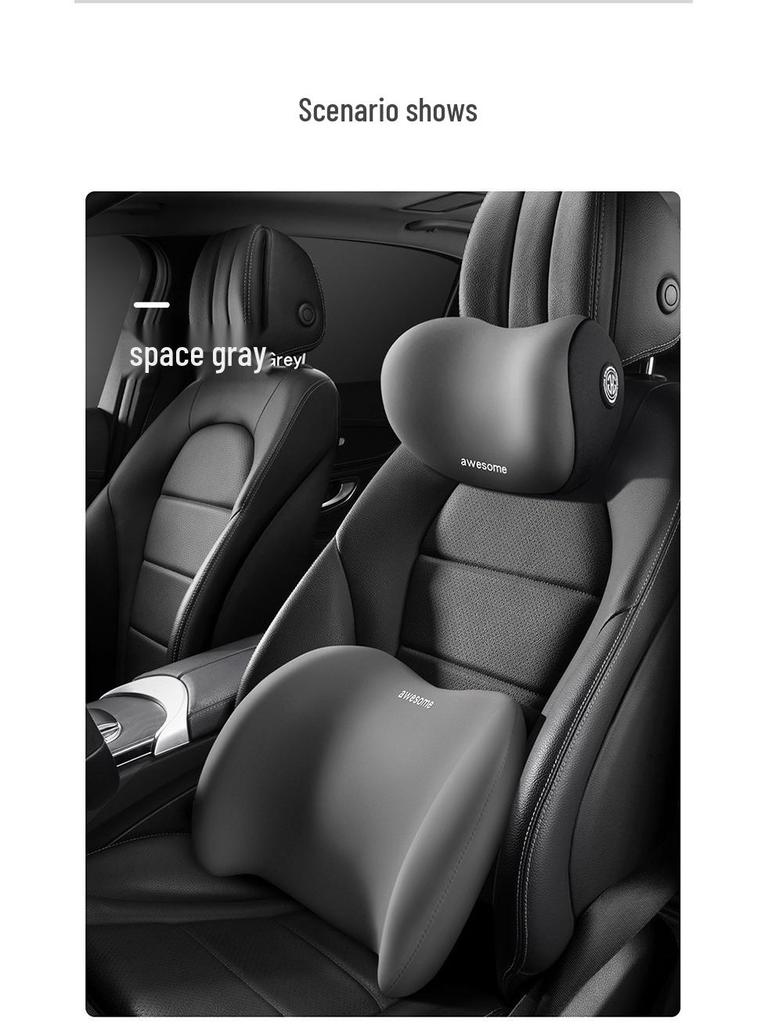 Scaun Auto Șofer Spumă cu Memorie Suport Lombar și Perna Perna Tetieră