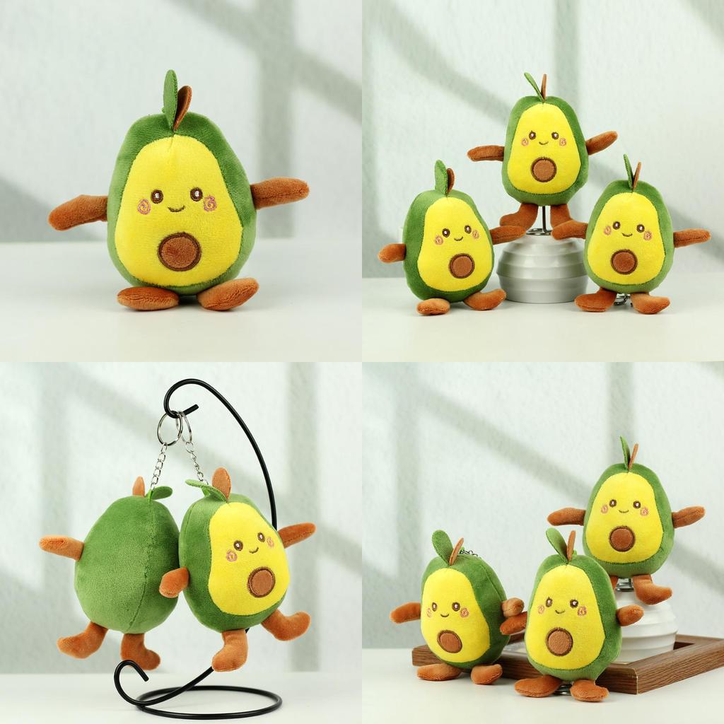 Charming Four-inch Avocado Stuffed Toy Keychain Ideal For Kids Backpack Accessories