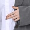 Adjustable Open Ring Women Men Sterling Minimalist Vintage Geometric Twist Chain Design