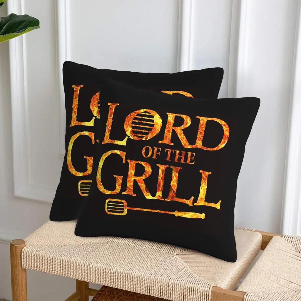 Lord Of The Grill, Barbecue Chef 2 Pcs Square Pillowcase Pillow Cover Cushion Decor Comfort Throw Pillow For Home Living Room