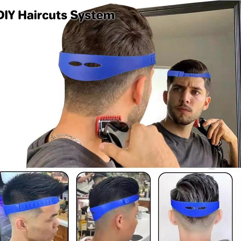 Haircut Tool for Men to Self-Cut with Adjustable Curved Silicone Tape, Children's Haircut Auxiliary Styling Template