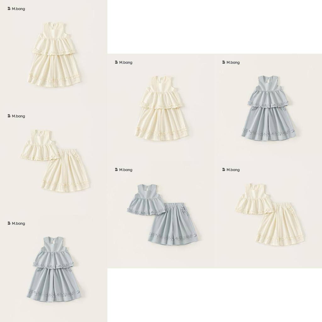 Girl Summer Kids Twopiece Set Cotton Sleeveless Top With Lace Pants For Children Ages 3 To 8