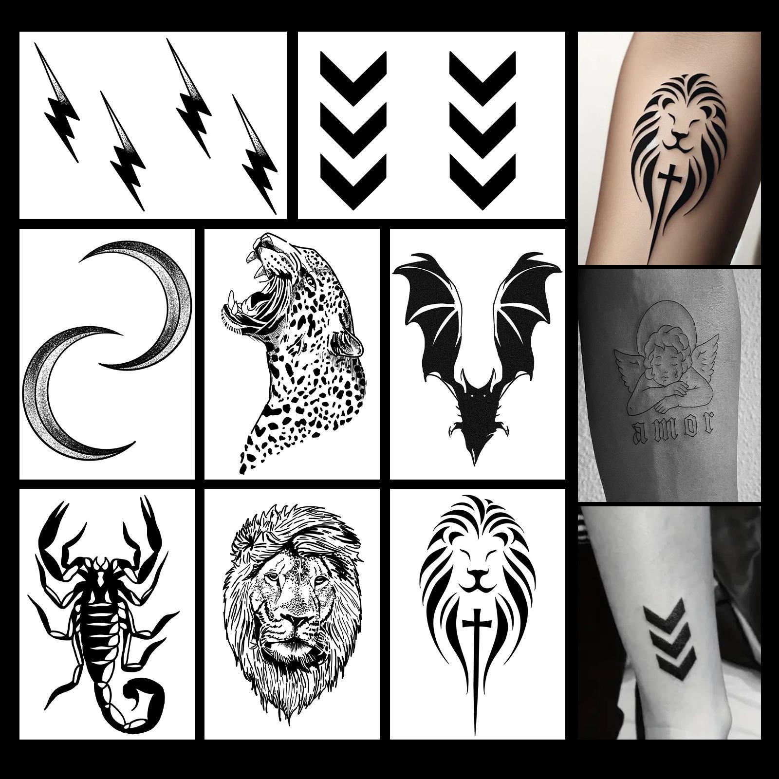 Glow Makeup Unisex Advanced Sense Diablo Lion Tiger Sun Dragon Lightning Butterfly Moon Finger Collarbone Tattoo Sticker