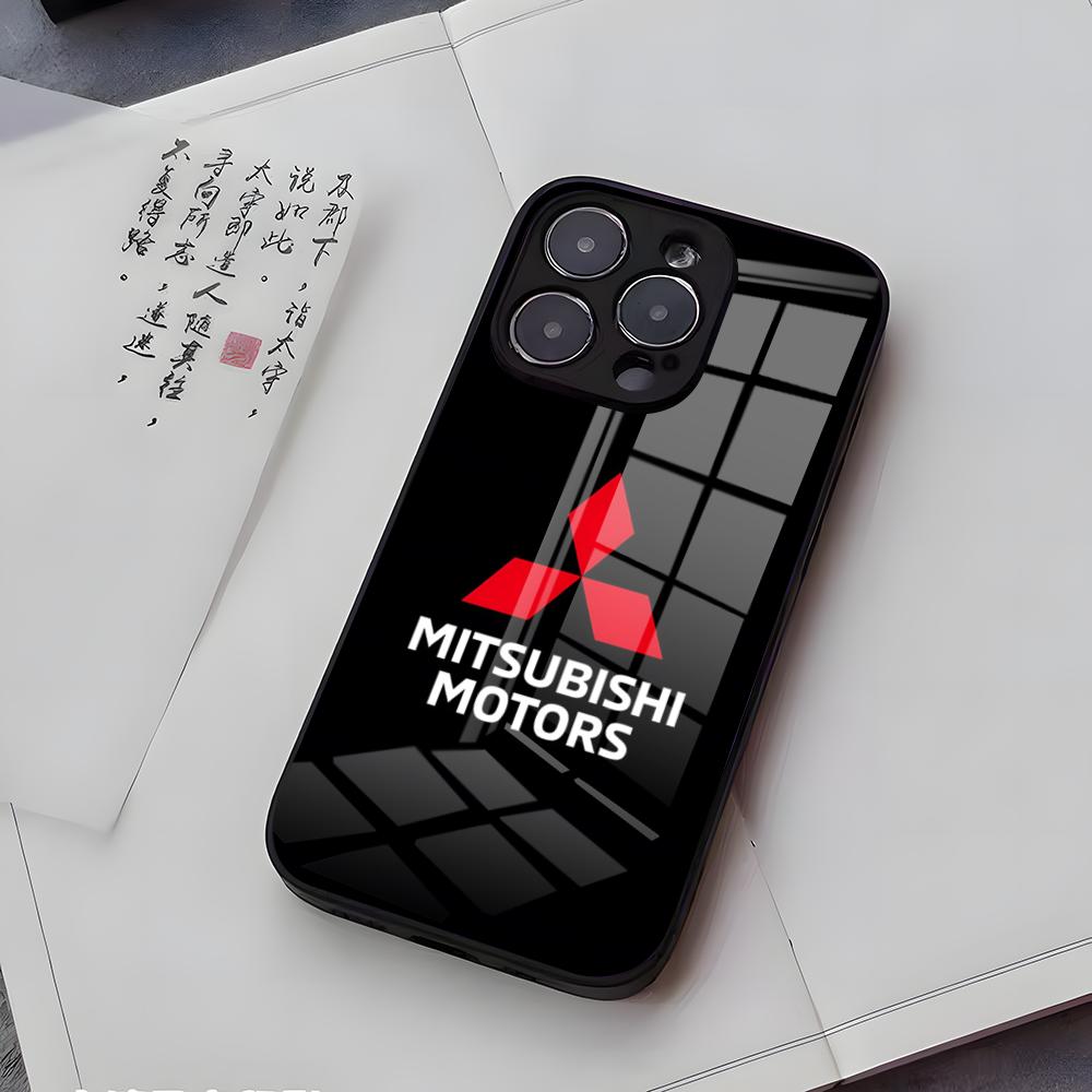 

M-Mitsubishi M-Motors Phone Case For IPhone 17 Air 16 E Pro Max 15 14 13 Mini 12 Pro 11 Max Plus Black Glass Cover iPhone 13 Mini