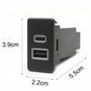 Dual USB and Type C Ports Car Charger for Nissan Patrol Y60 Y61 Phone Charger Auto Adapter 12V 2.1A LED Light