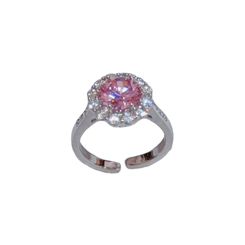 Luxury Fashion Full Diamond Round Open Ring For Women Versatile Jewelry