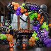 Bonropin 175pcs Halloween Balloon Garland Arch kit with Black Orange Green Purple Balloons Spider Balloons Halloween Foil Balloons for Halloween