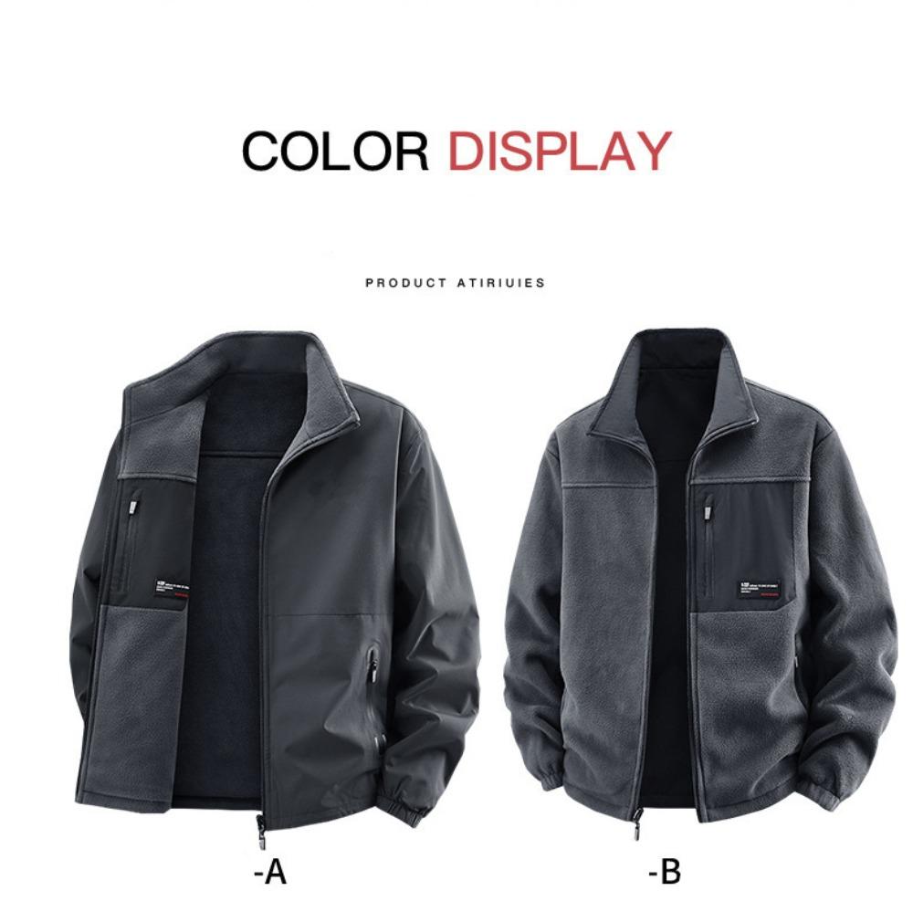 Beidseitig tragbare lässige Herrenjacke M-5XL Arbeitskleidung Trendige leichte Winterjacke Lockere Passform Stormtrooper Dickes Fleece Warm Wendemantel