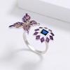 Hot Selling Ring for Ladies Time Butterfly Flower Open Ring Red Green Handmade Enamel  Party  Birthday Gift