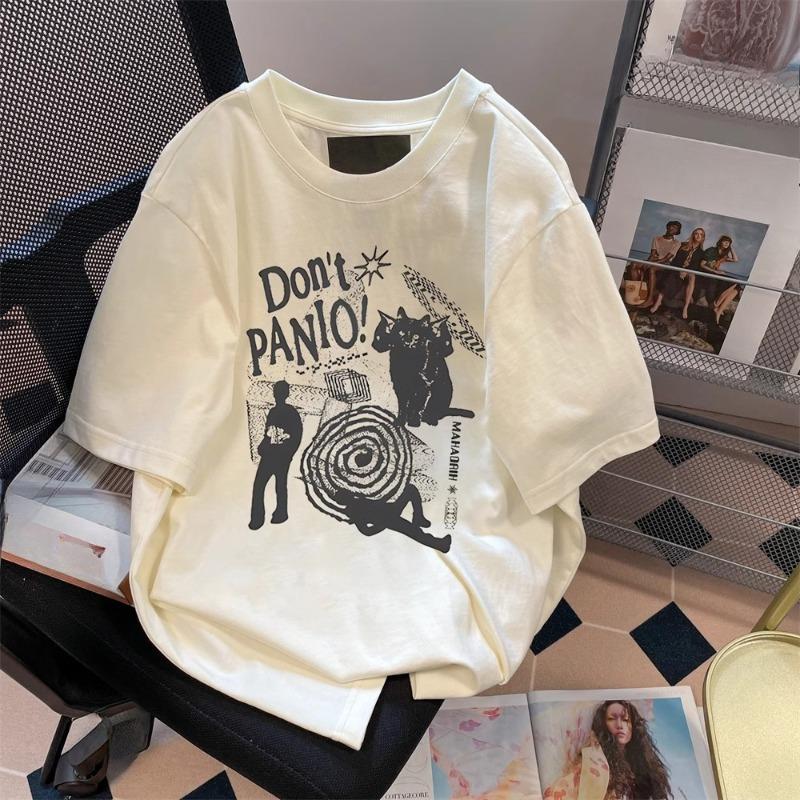 

Женский летний хлопковый повседневный топ с принтом и короткими рукавами и открытыми плечами XL абрикосовый