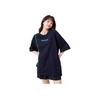 Anta Solid Color Embroidered Letter Crew Neck T-Shirt Unisex Tops Black 962228150-5