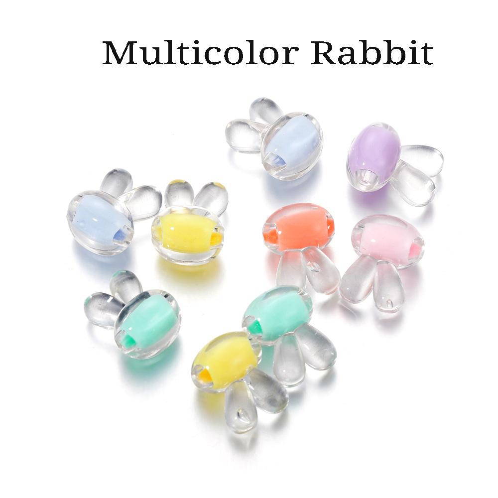 20Pcs/Pack Acrylic Spaced Beads Candy Heart Flower Shape Beads Decoration For DIY Necklace Earrings Jewelry Making Supplies