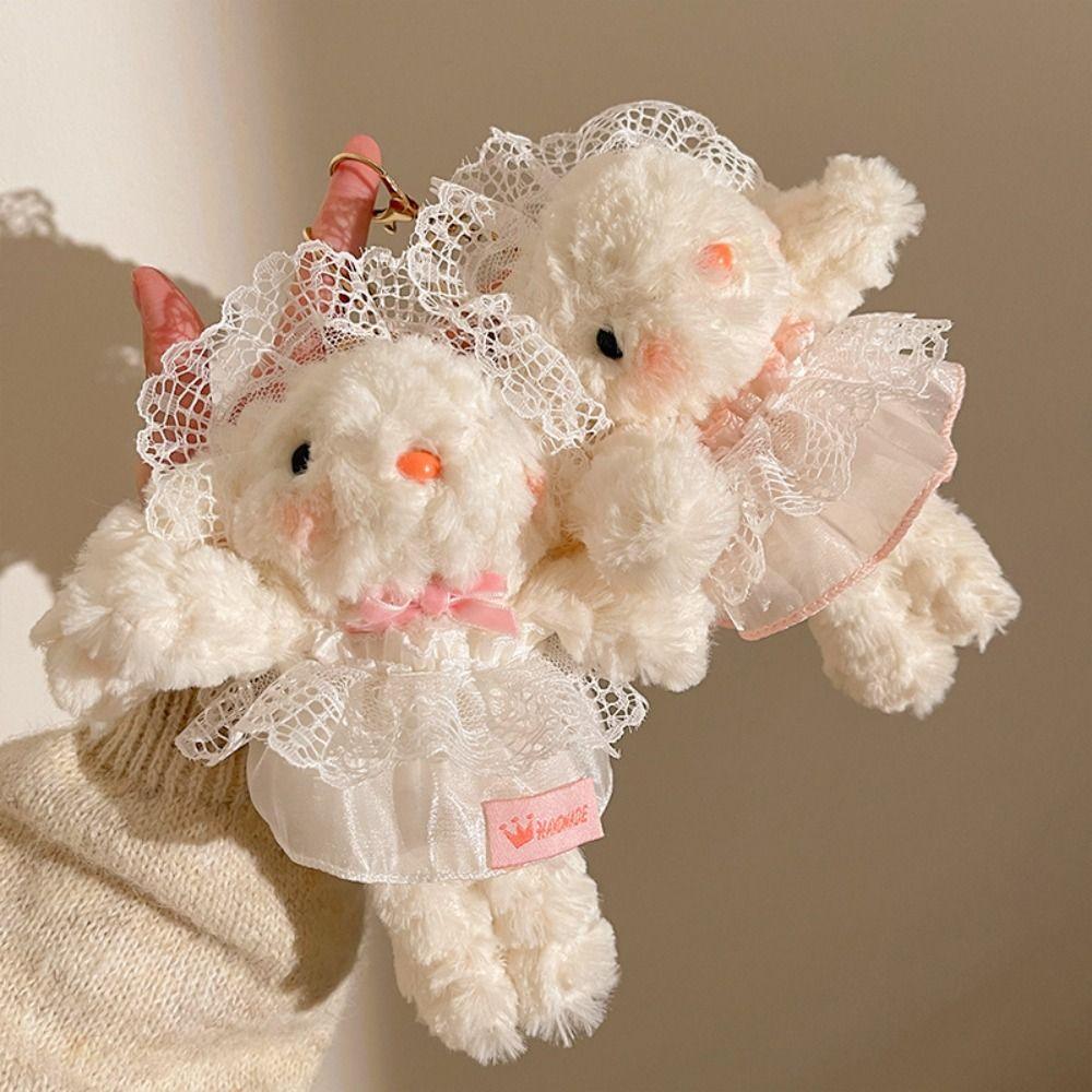 Cute Design Plush Rabbit Doll Pendant Fluffy Rabbit Plush Ornament Girl'S Gift