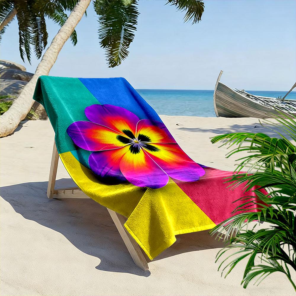 Radiant tropical bloom Print beach towel, quick drying, suitable for travel, outdoor sports, jogging, the beach and swimming, gift