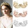 Baroque Style Wedding Party Headband Model Show Hairband with Leaves Headband