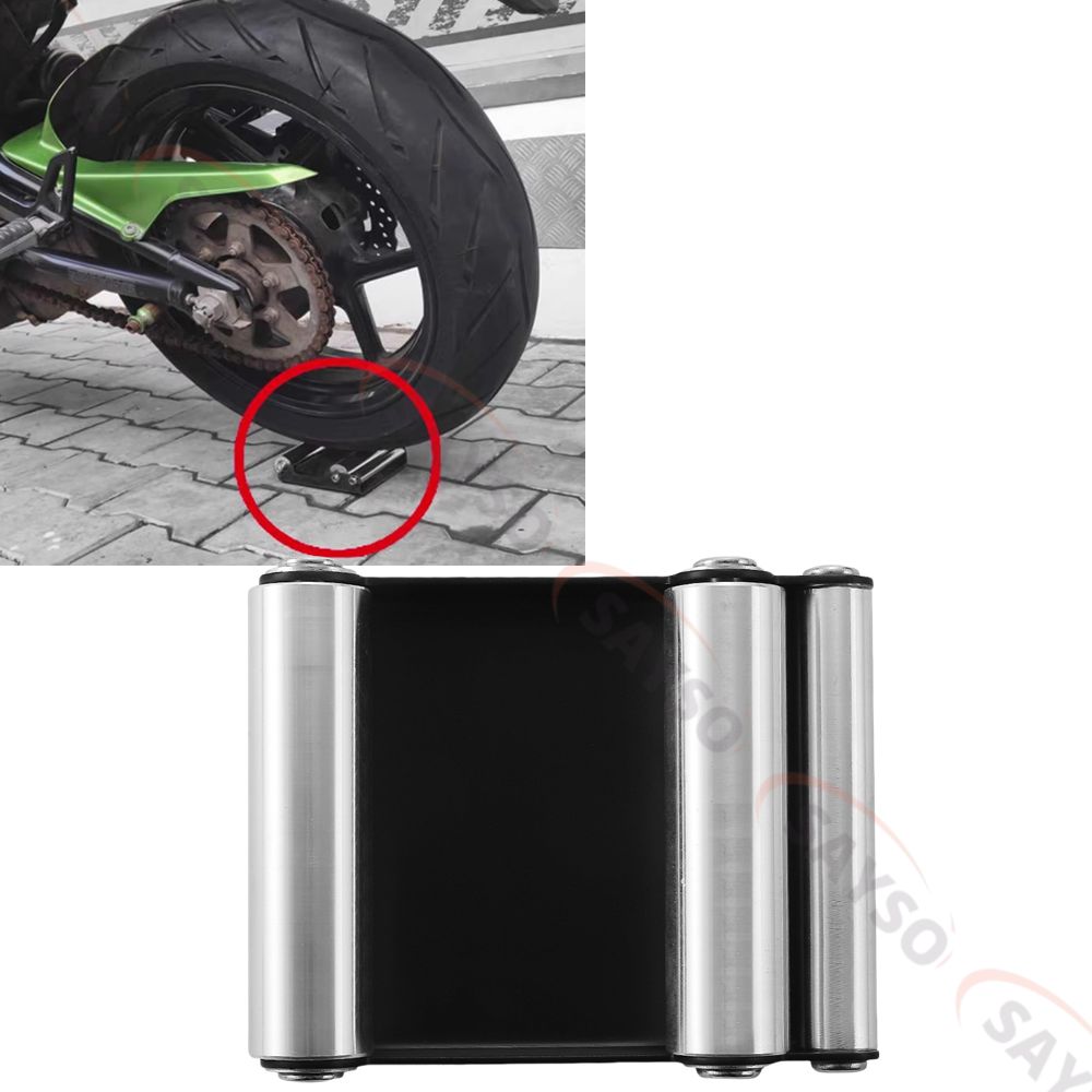 Black Motorcycle Universal Chain Clean Roller Ramp Lift Tire Cleaning Stand Tire Wash Bracket Portable For KTM YAMAHA HONDA