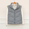 Winter new down cotton vest women's simple fashion short stand-up collar cotton jacket vest jacket tide
