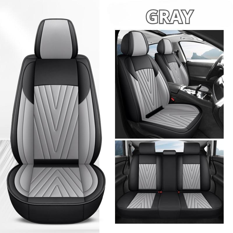 5-Piece Car Seat Covers Set, Perforated PU Leather Breathable & Comfortable, Full Protection, All-Season Use, Universal Fit