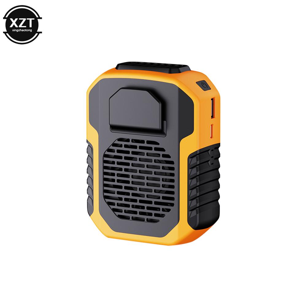 

1 шт. USB-перезаряжаемый вентилятор с зажимом на талии, портативный вентилятор на ремне, работающий от батареек, регулируемый выпуск воздуха, охлаждающий вентилятор для наружного использования оранжевый