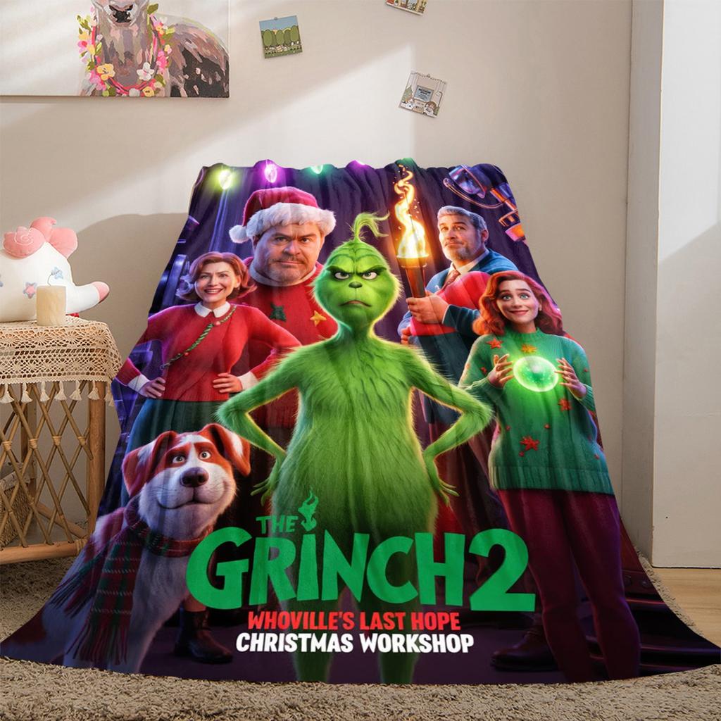 Christmas Gift Comedy Movie How the Grinch Stole Christmas blanket home warming, four season bed decoration sofa cover flannel throwing blanket K22