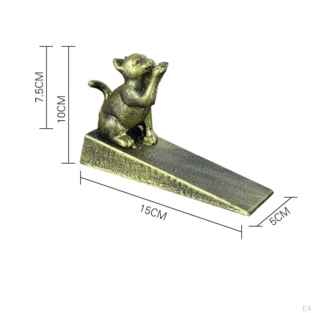 Iron Cartoon Door Stop No Animal AntiCollision for Indoor Bronze Puppy Solid Plug