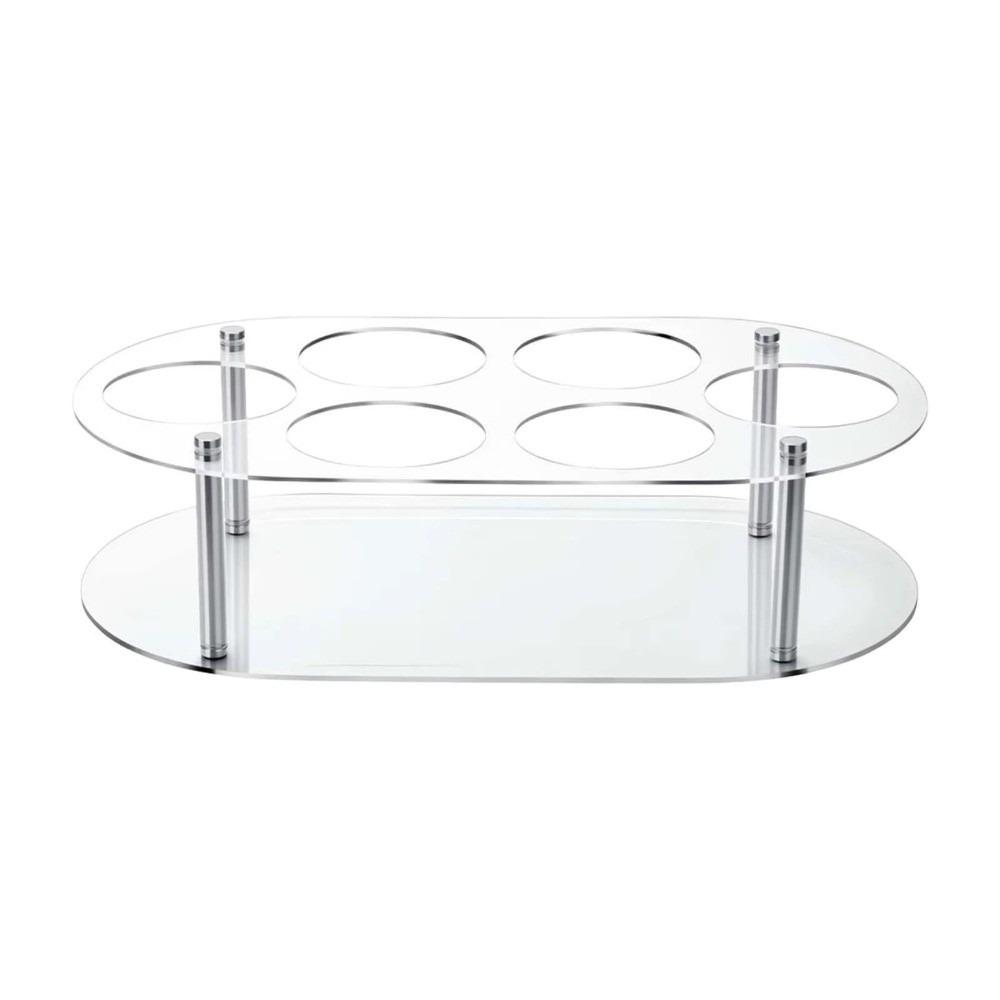 6 Slots Water Bottle Organizer Acrylic Cup Holder Stand for Cabinet Pantry Countertop Home