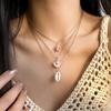 3Pcs Bohemian Conch Starfish Pendant Necklace For Women Conch Seashell Gold Color Metal Chain Choker Summer Beach Party Jewelry