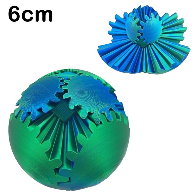 Gear Ball 3d-trykt Gear Ball Spin Ball Cube Fidget Toy Perfekt for stress og angst Avslappende deformasjon Gear Ball Skrivebordsleke