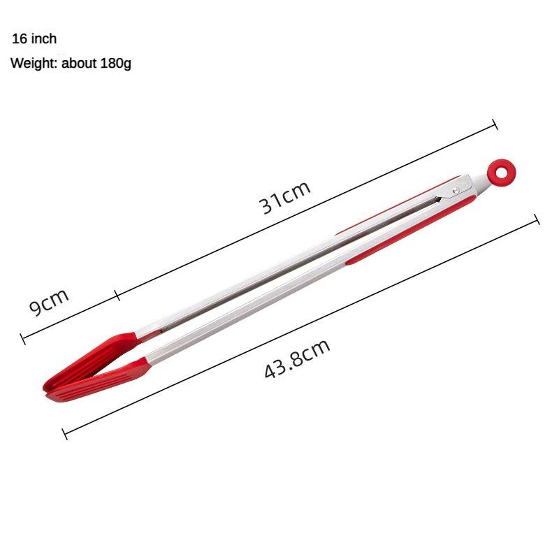 

Stainless steel silicone food tongs, non-slip and heat resistant, multi-functional for outdoor barbecue