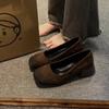Summer Internet celebrity  retro soft sole explosion Mary Jane shoes height not tired versatile feet square head single shoes thick heel spring