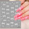 5D Relief Tüll Schleife Design Nagelkunst Aufkleber Selbstklebend DIY Weiße Schleife Abziehbilder Süß Cool Ins Maniküre Modellierungsdekorationen