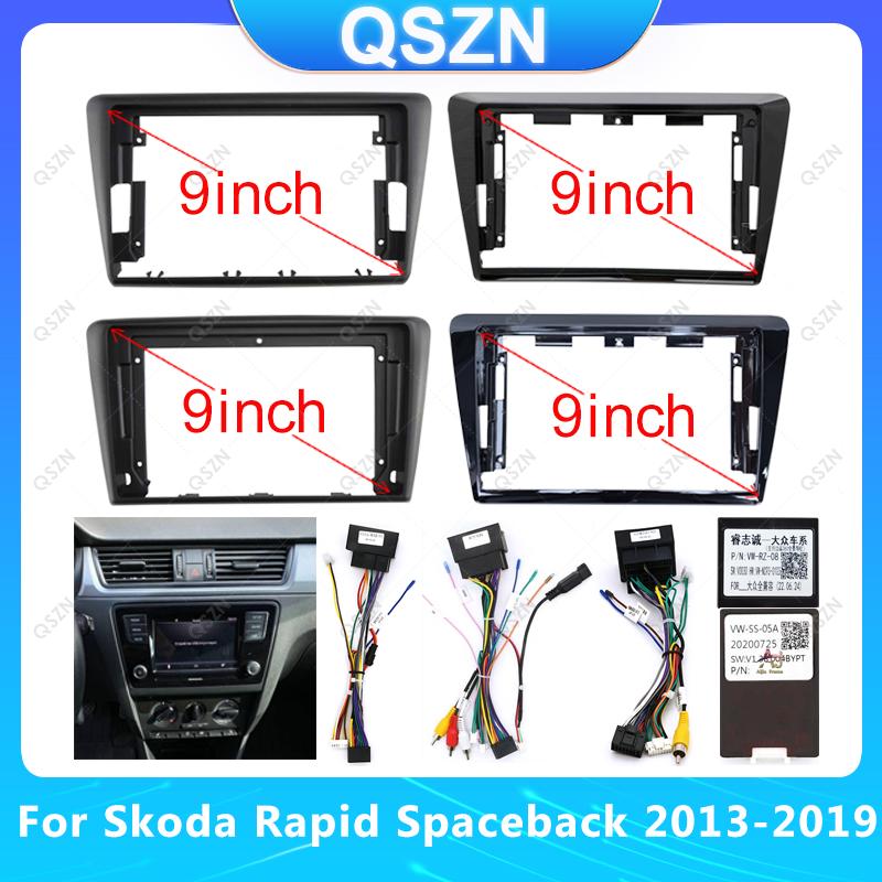 For Skoda Rapid Spaceback 2013-2019 Fascia Radio Dvd Stereo Cd Panel Dash Mounting Installation Trim Kit Face Frame Bezel with W