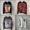 Unisex Retro Potisk Mikina s kapucí na zip Streetwear Volný střih Bavlna Dlouhý rukáv Pulovr Podzim