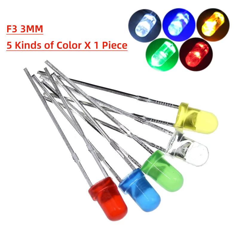 10/20/100PCS LED Transparent Round 3MM 5MM Super Bright Water Clear Green Red White Yellow Blue Light LED Bulbs Emitting Diode