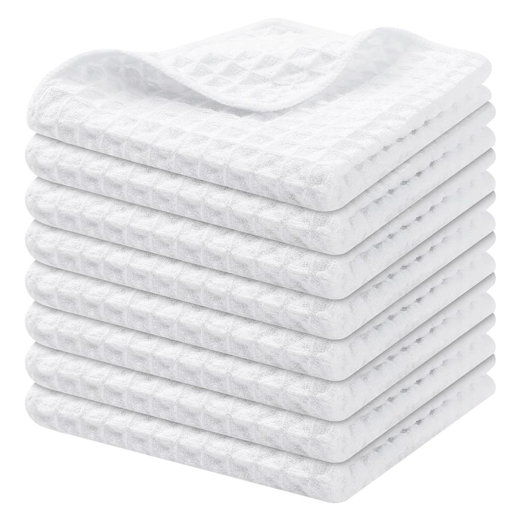 Olanly Kitchen Towels Premium Microfiber Waffle Weave Kitchen Cleaning Rags Ultra Absorbent Dish Towel Reusable Daily Dish Cloth