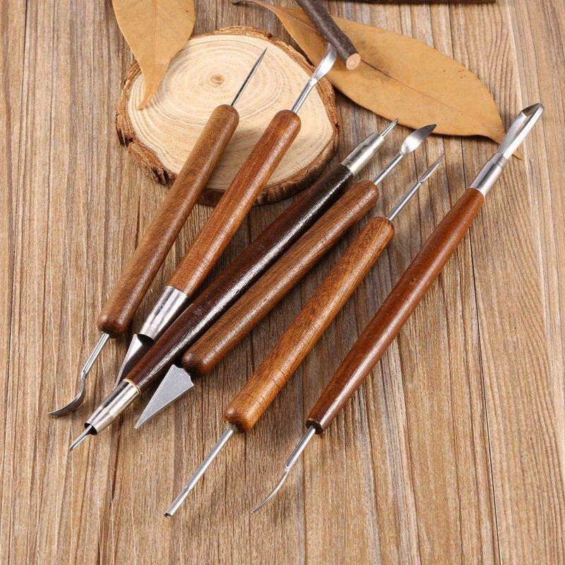 DIY 6 Pcs Clay Sculpting Set Wax Carving Pottery Tools Shapers Polymer Modeling