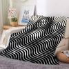 1pc Zigzag Mona Lisa Pattern Blanket Soft All Season Throw with Vibrant Design, Perfect for Home, Travel, and Gifts, Ideal for Naps and Camping