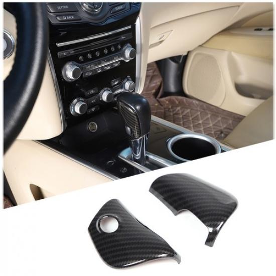 ABS Carbon fiber Center Gear Shift Knob Trim Cover For Nissan Pathfinder 2013-18