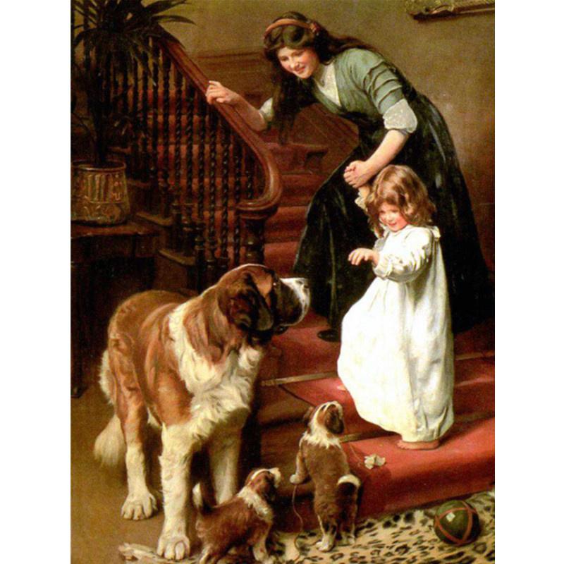 

5D DIY Алмазная картина Счастливое детство Алмазная вышивка Набор для вышивки крестом Полный горный хрусталь Мозаика Домашний декор Square 50x70cm