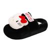 Apple green Kitty cat fluffy slippers girl autumn and winter lazy person wearing versatile thick-soled cotton slippers