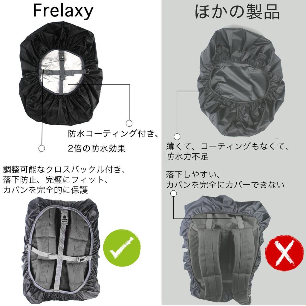 [Frelaxy] Backpack Cover Rain Cover 2x More Waterproof 8 Colors 5 Sizes (M, Black)