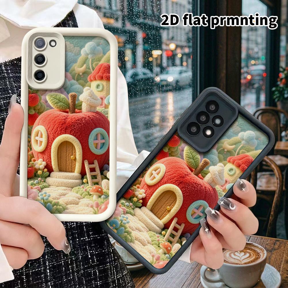 Phone Case: 2D Flat, Suitable for Samsung Galaxy A34 A35 M05 M06 S20 S22 S21 FE Plus 5G Protective Case, Apple Cabin Forest, Perfect Christmas and Hal