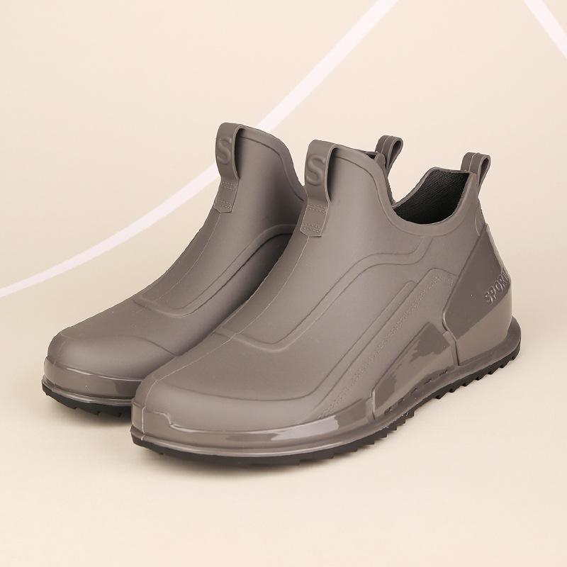 Water Shoes Men's Short Tube Low-top Fashion Rain Shoes Rain Boots Light Mouth Non-slip Rubber Shoes Outdoor Water Boots Trend