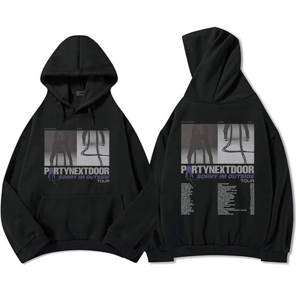 Sorry I'm Outside Tour 2024 Hoodies PartyNextDoor Real Women Graphic Sweatshirt for Fan Streetwear Ropa Hombre Winter Men Hoodie