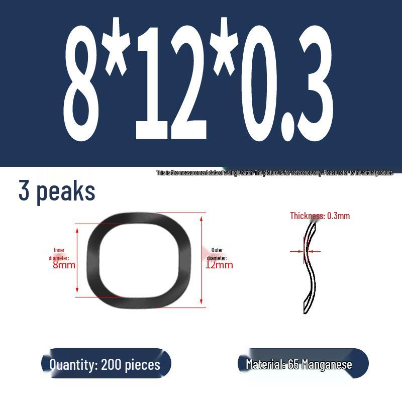 304 Stainless Steel Three-Wave Spring Washer M3-M130