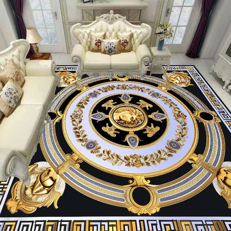 Avrupa Lüks Altın Rengi Halılar Oturma Odası Dekorasyonu Ev Kanepe Masaları Alan Halısı Yatak Odası Salon Kaymaz Lüks Yer Paspasları