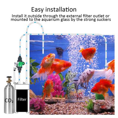 3-in-1 External Co2 Diffuser Atomizer Reactor Kit With A Strong Suction Cup For Fish Tank Aquarium